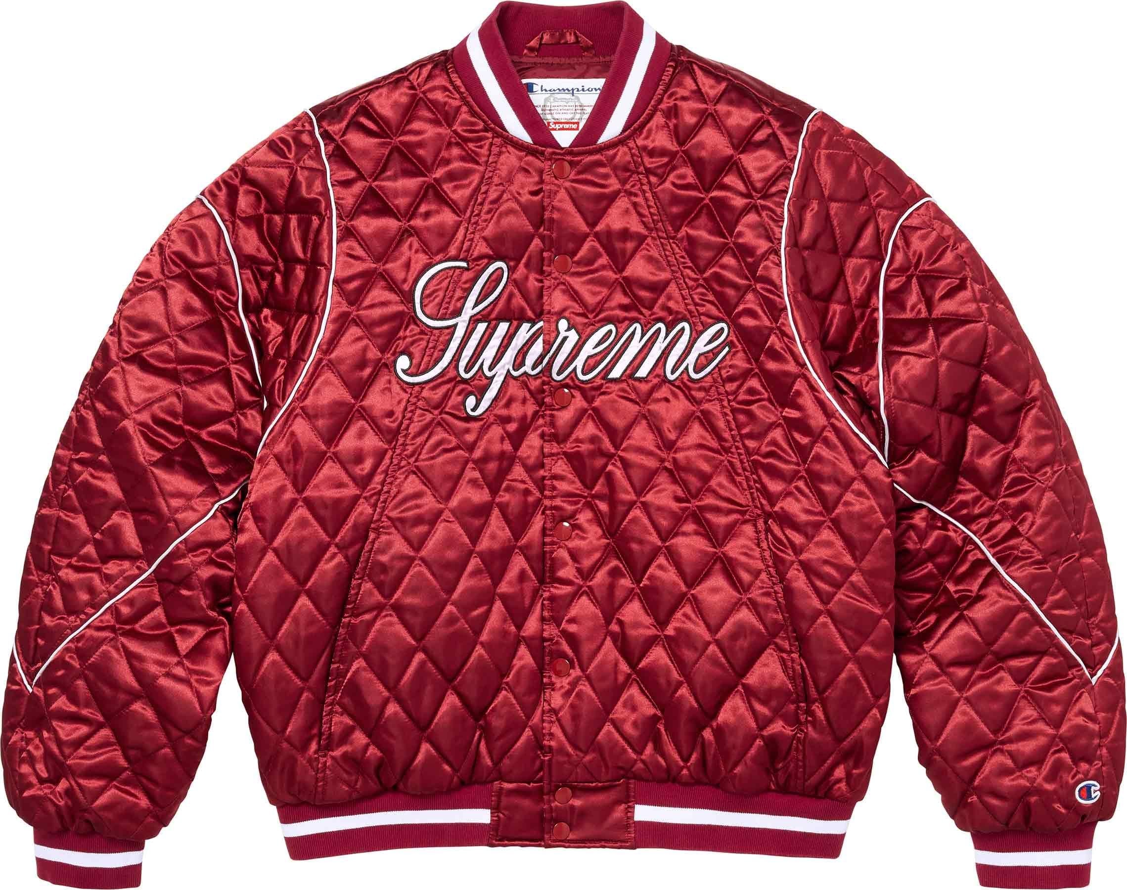 Supreme®/Champion® Quilted Satin Varsity Jacket view 4
